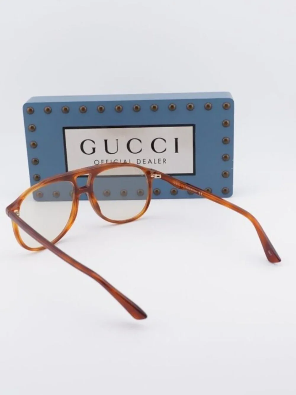 Gucci GG0264S 001 Aviator Sunglasses - Havana / Yellow
